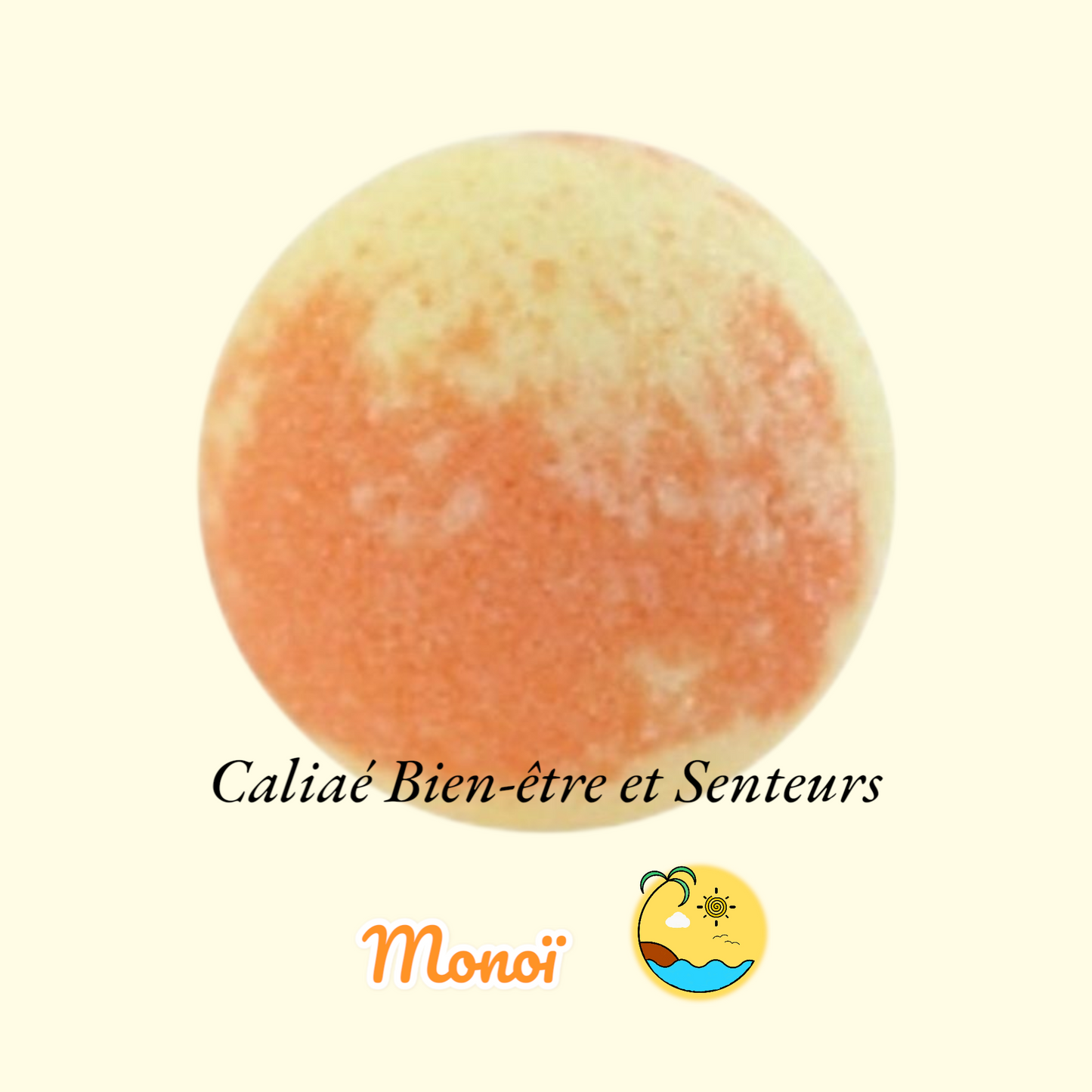 Boule de bain 45g bicolore parfum Monoï