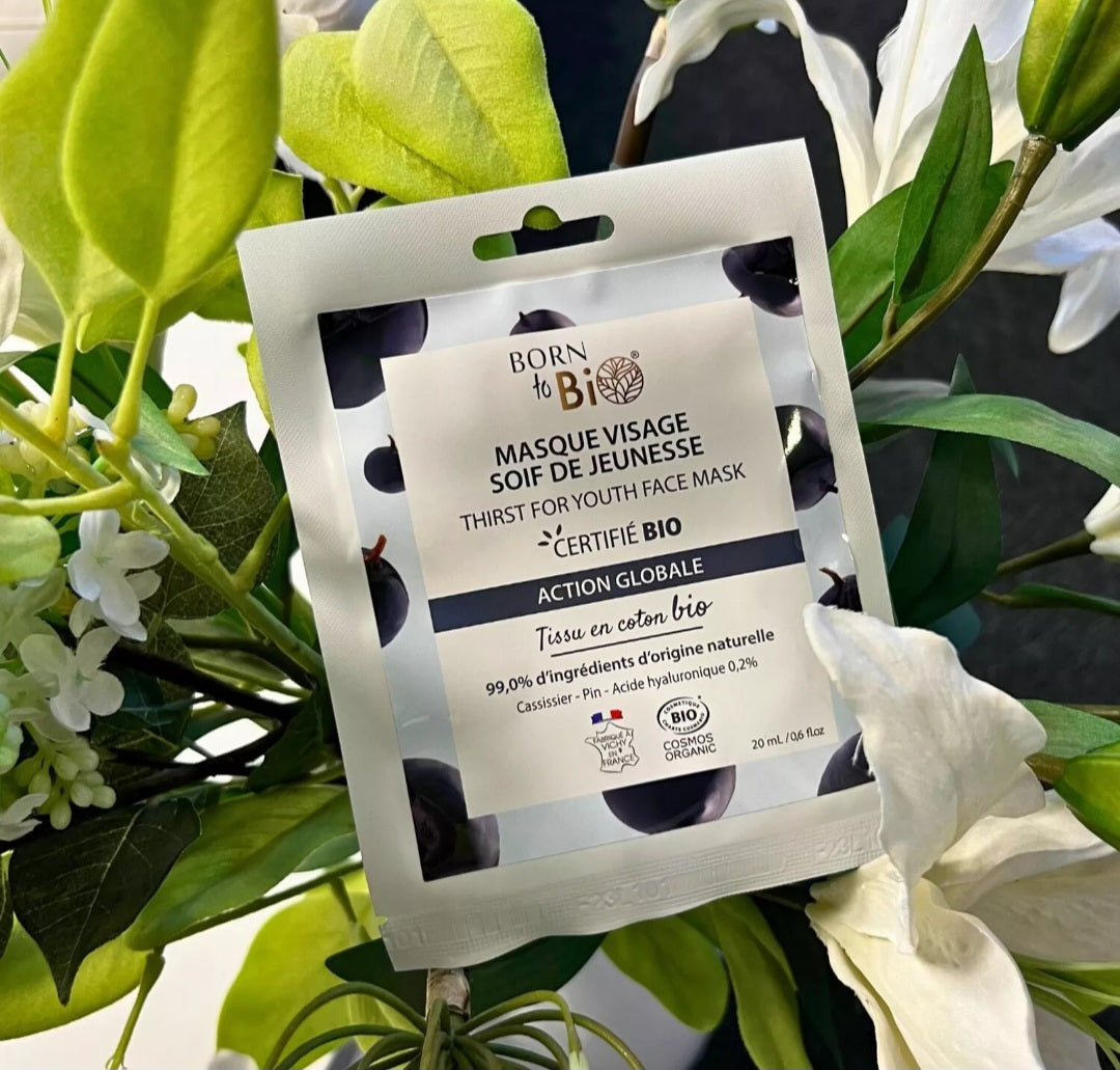 Masque visage Soif de Jeunesse en coton - Certifié Bio