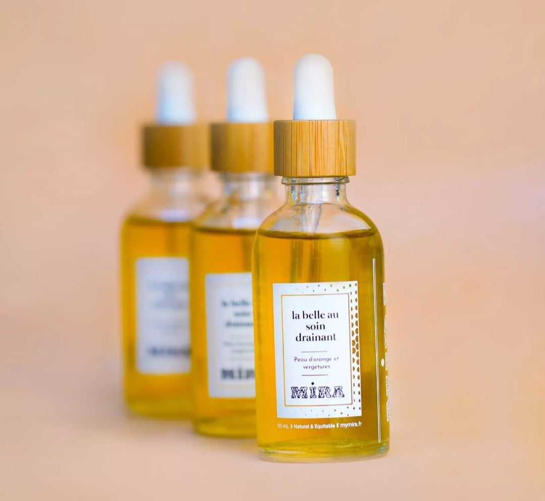 Soin anti-vergetures - La belle au soin drainant - lutte naturellement contre la peau d'orange et les vergetures -