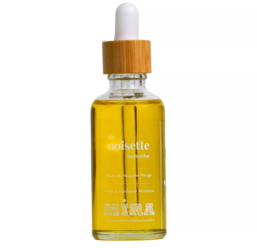 Huile de noisette pure - Made in France - Soin naturel pour peaux atopiques, acnéiques ou grasses, à l'odeur délicieuse