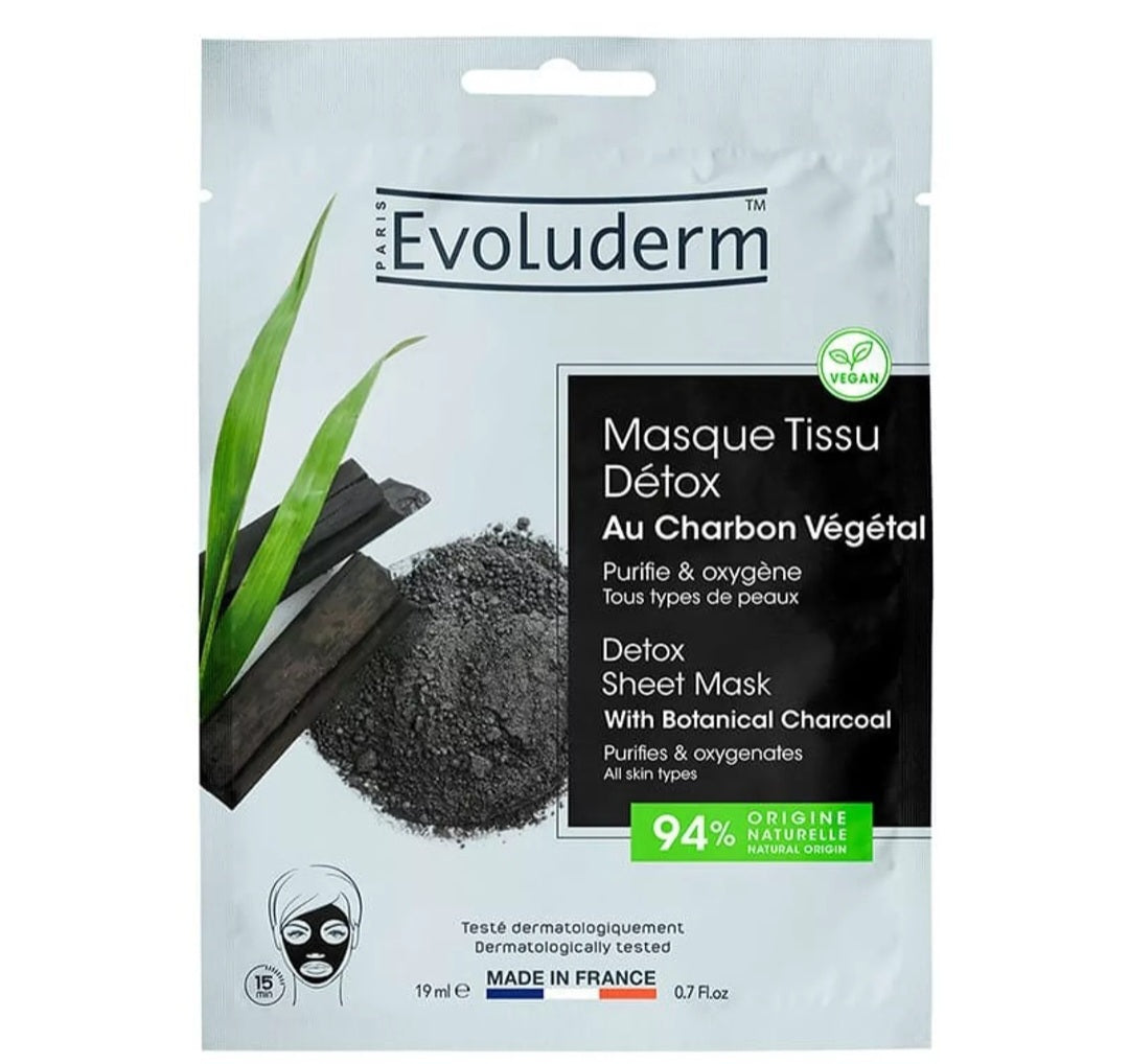 Masque Tissu Détox au Charbon Végétal Actif