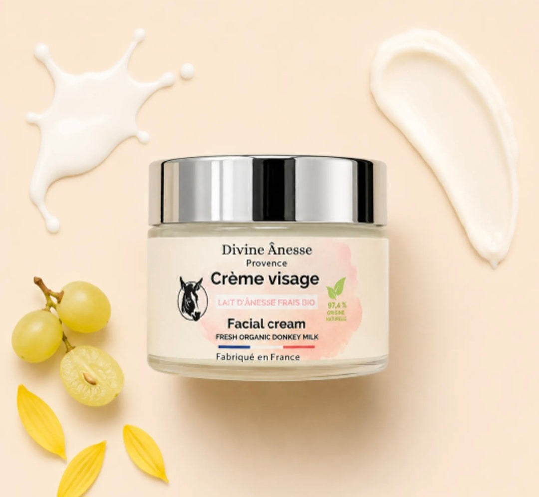 Crème visage au lait d'ânesse Frais et biologique