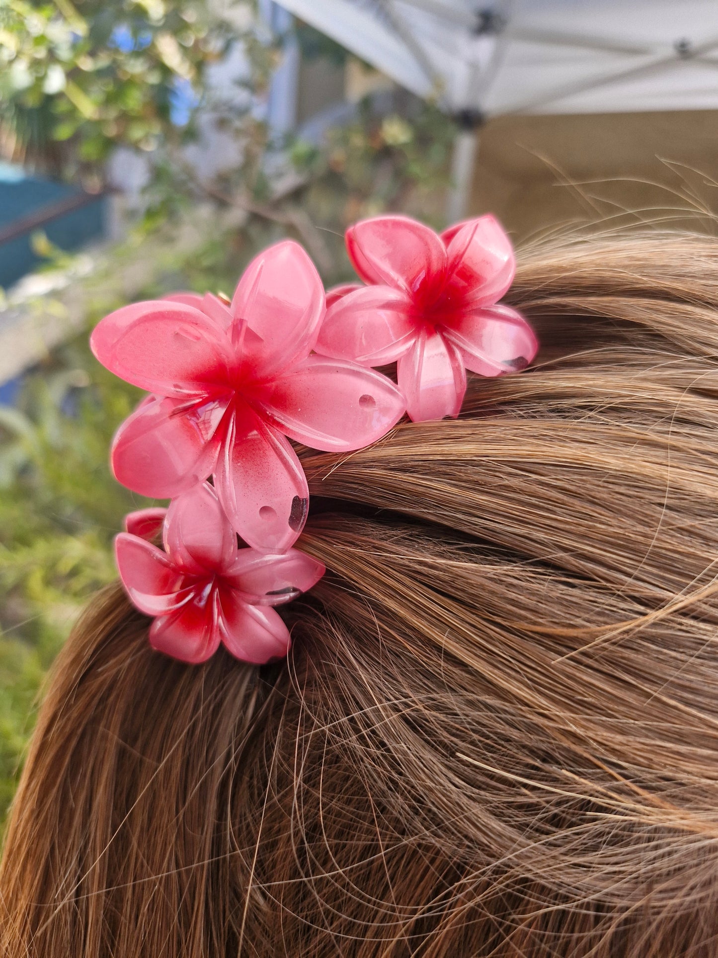 Grande pince fleur ROSE FONCE