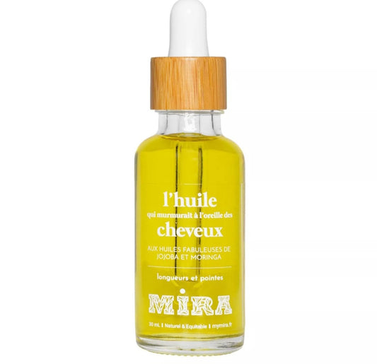 Soin naturel pour cheveux - L'huile qui murmurait à l'oreille des cheveux - Soin sans rinçage à l'huile de cameline, jojoba, moringa, ylang-ylang - Cheveux - Réparateur, nourrissant 