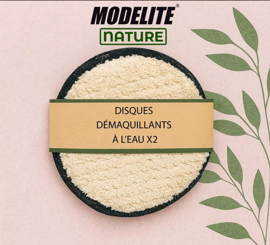 DISQUE DEMAQUILLANT A L EAU X 2- LAVABLE ET REUTILISABLE - 12CM