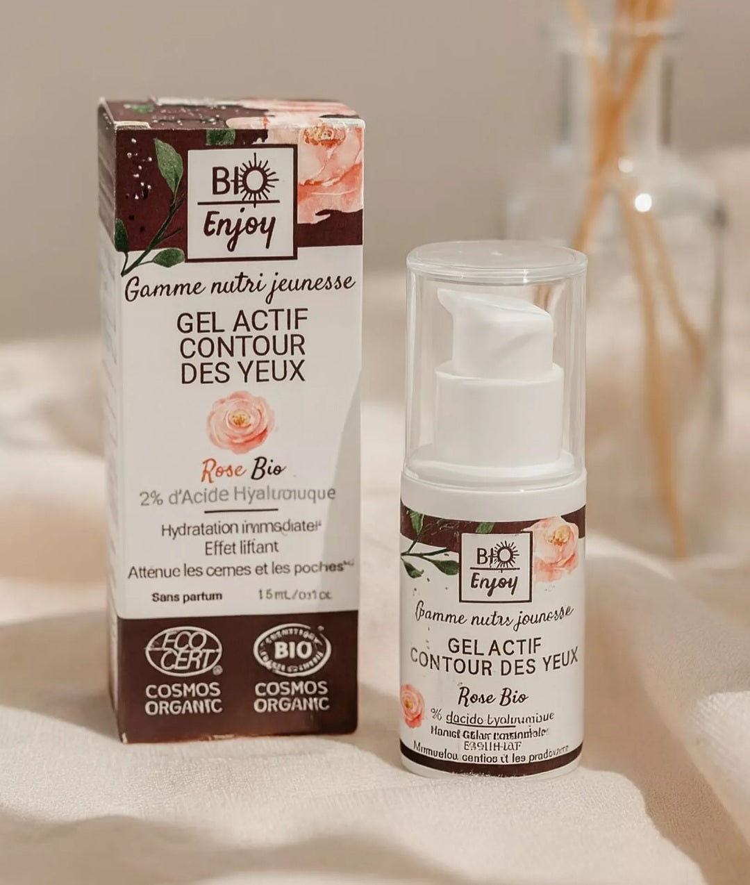 Gel Actif Contour des Yeux Rose & Argan – Certifié Bio