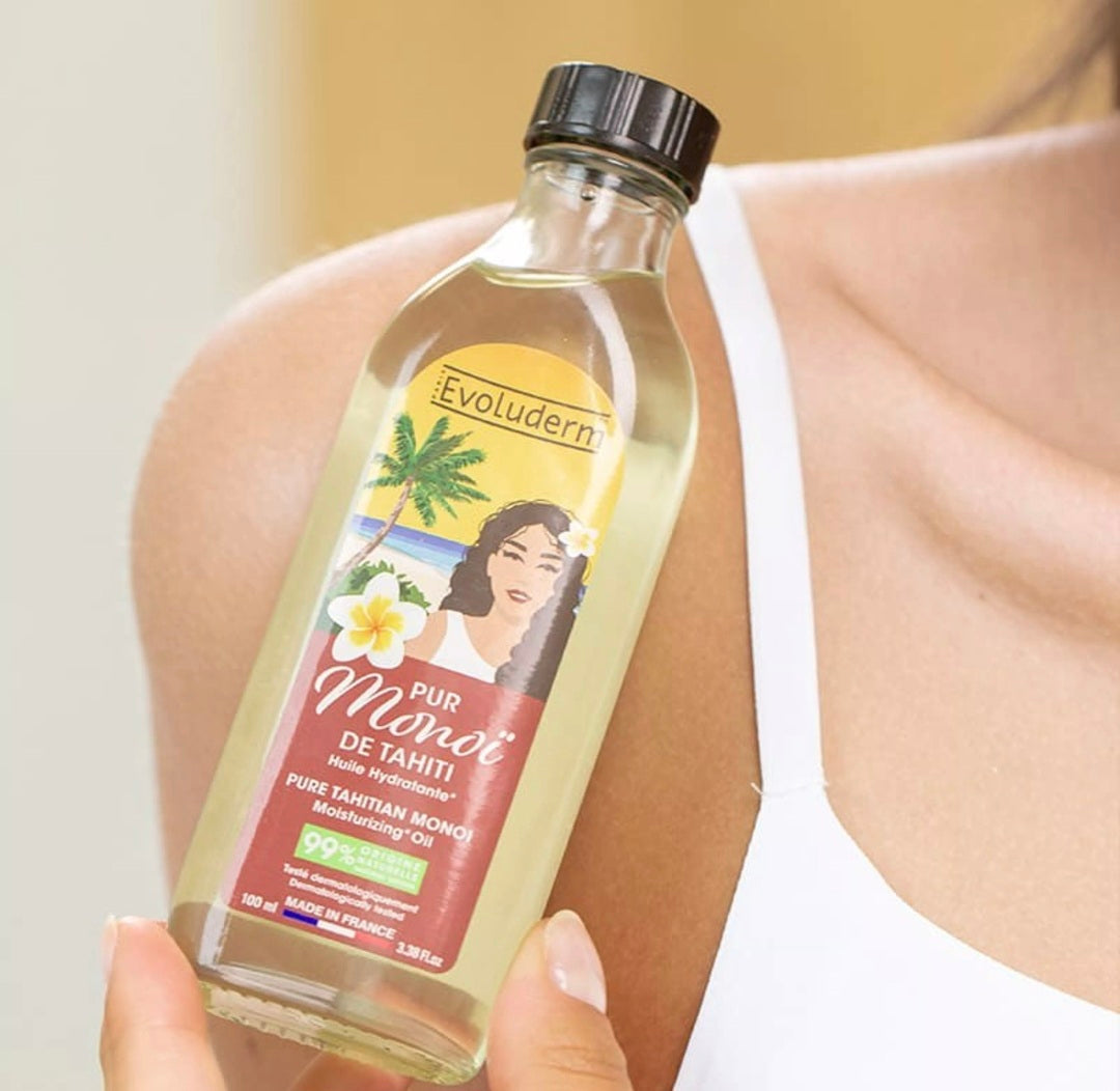 Pur Monoï de Tahiti Huile Hydratante - 100ml - 99% d'Ingrédients d'Origine Naturelle