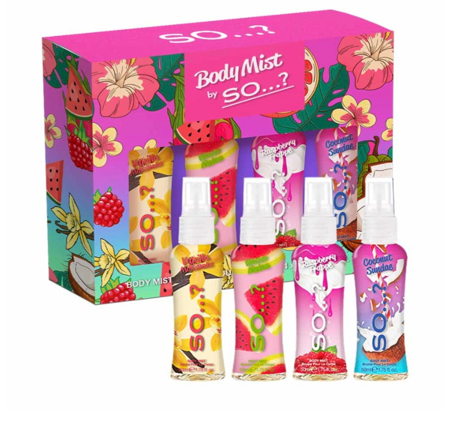 Coffret 4 Mini Brumes  Milkshake Vanille, Pastèque, Sorbet Framboise,