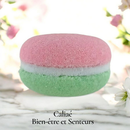 Macaron de bain effervescent parfum pastèque