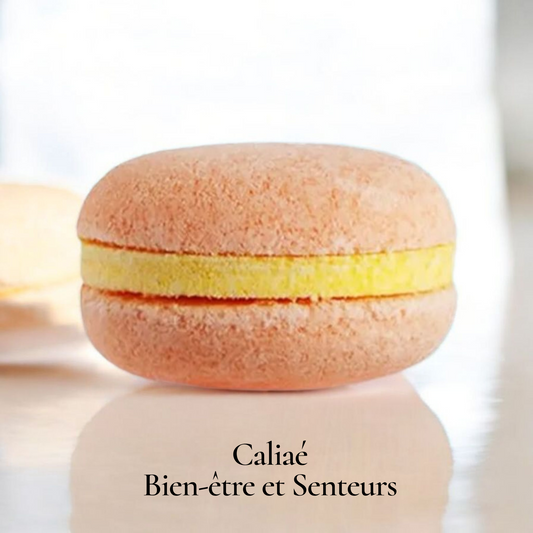 Macaron de bain effervescent parfum pêche