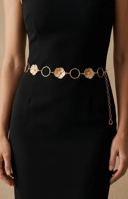 CEINTURE FLEUR DORE