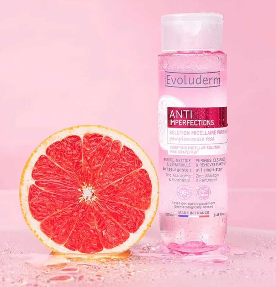 Solution Micellaire Purifiante Anti-Imperfections - 250ml - 96% d'Ingrédients d'Origine Naturelle
