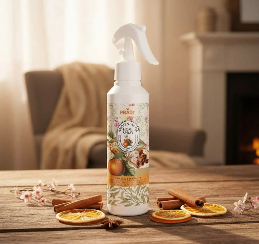 Spray d'Ambiance Maison Tissu et Voiture Cannelle Orange 220ML