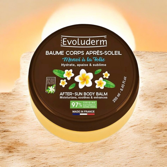 Baume Corps Après-Soleil Monoï à la Folie - 250ml - 97% d'Ingrédients d'Origine Naturelle