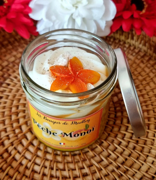 Bougie gourmande Monoï Pêche