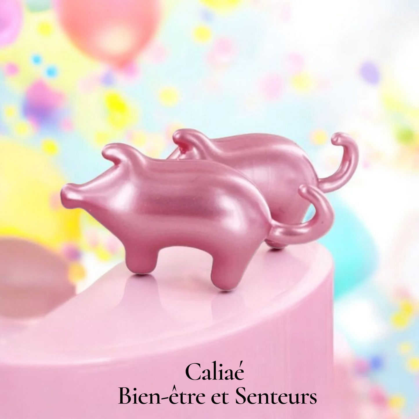 Lit de 2 perles de bain COCHON ROSE