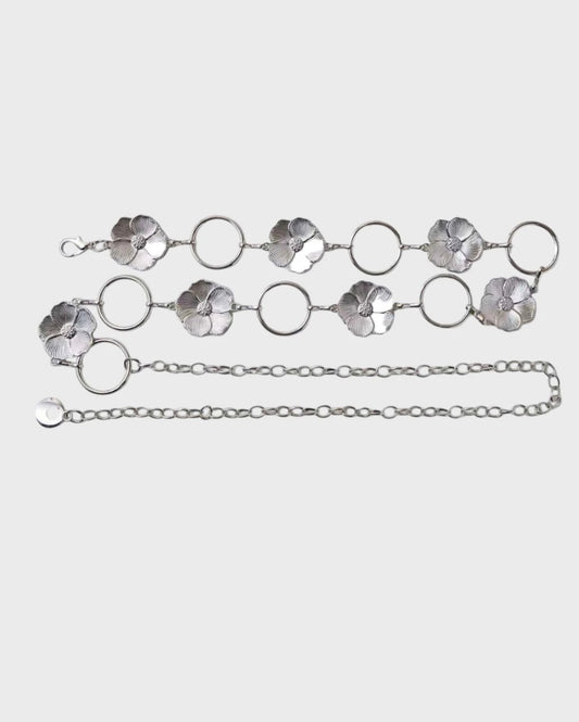 CEINTURE FLEUR ARGENT