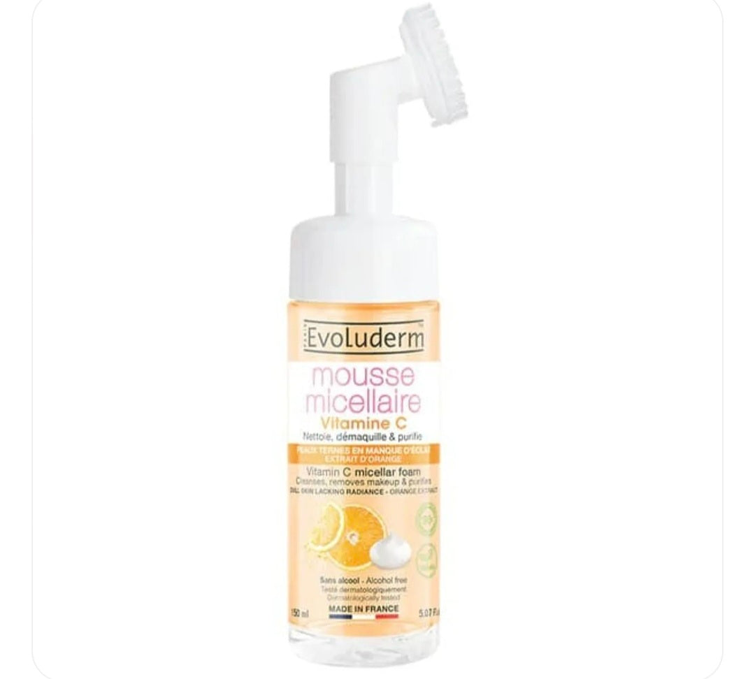 Mousse Micellaire Nettoyante Vitamine C - 150ml - 96% d'Ingrédients d'Origine Naturelle