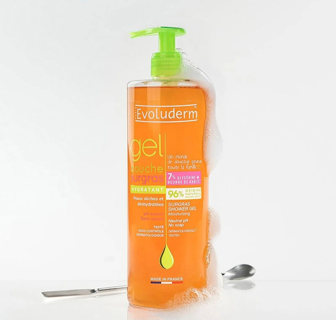 Gel Douche Surgras Hydratant - 500ml - 96% d'Ingrédients d'Origine Naturelle