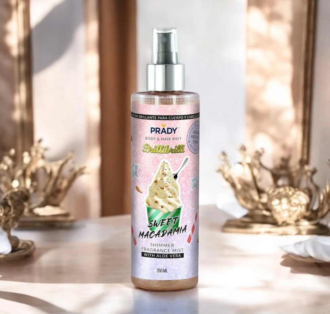 Brume scintillante corps et cheveux sweet macadamia 250ML