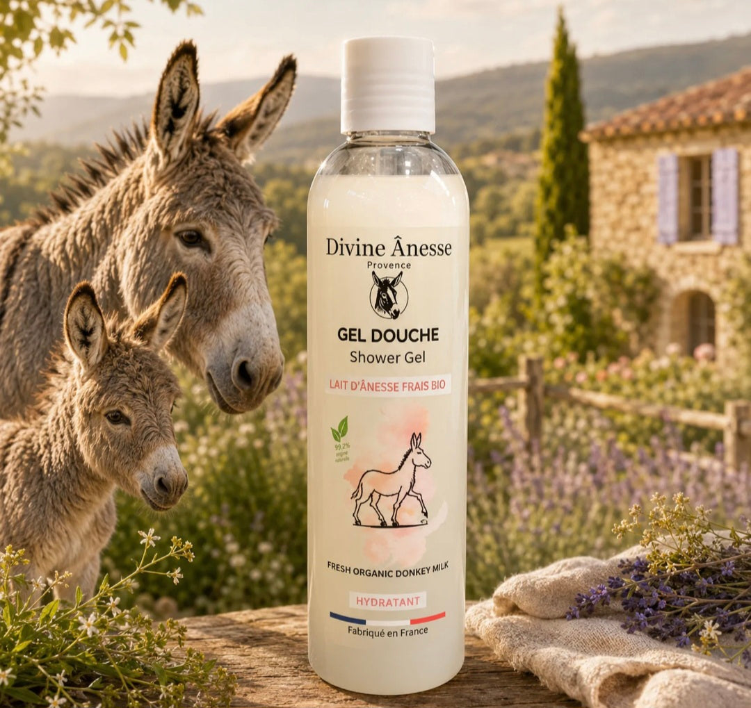 Gel douche au lait d'ânesse frais et biologique