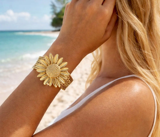 BraCelet manchette TOURNESOL DORE