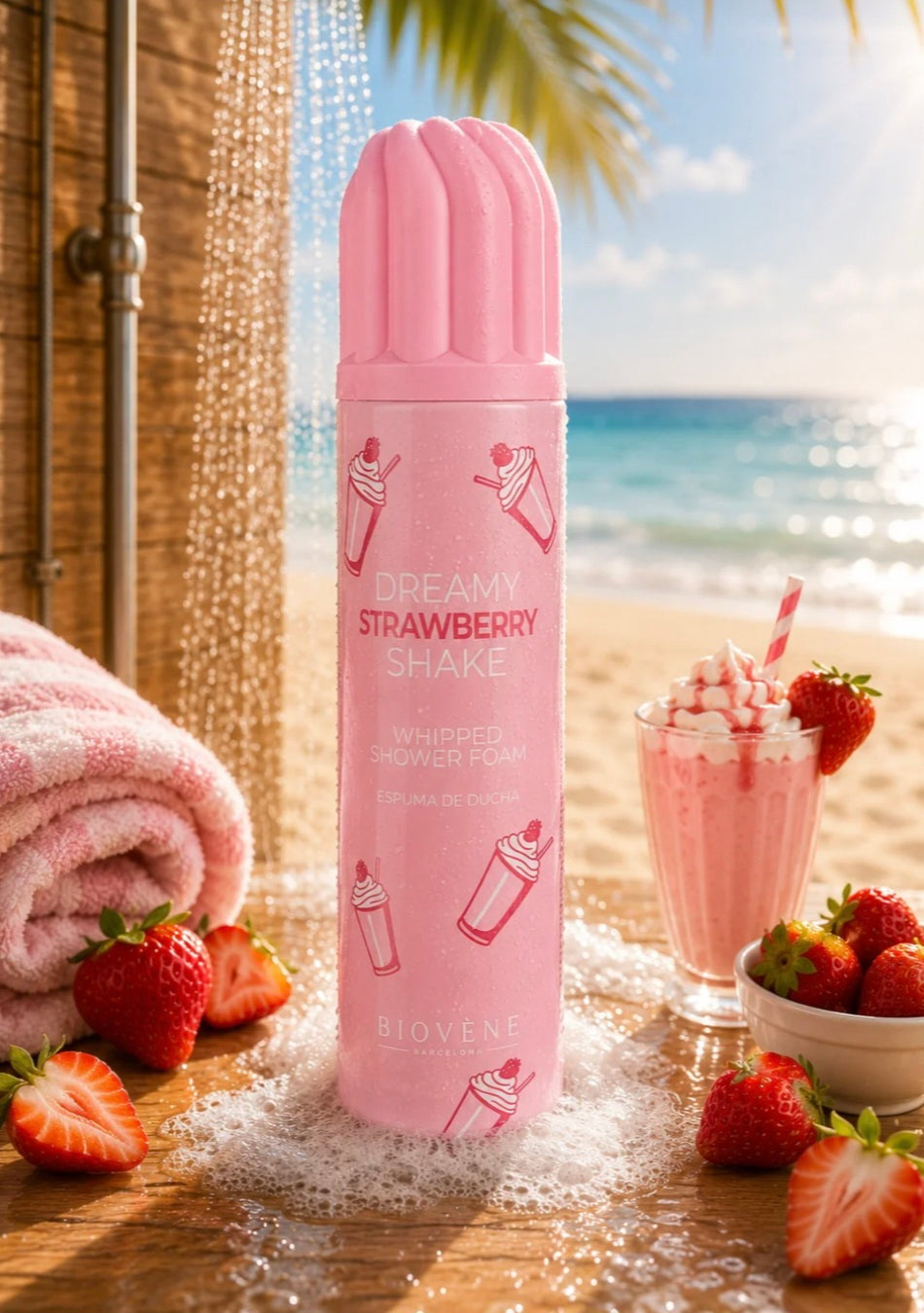 Mousse de Douche Milshake à la fraise